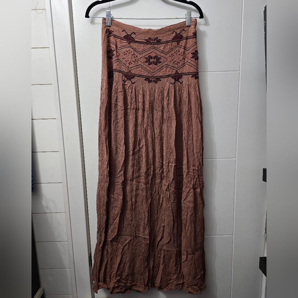 Japna bohemian Brown Maxi Skirt Sz S